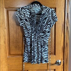 Heart Soul Zebra printed dress shirt